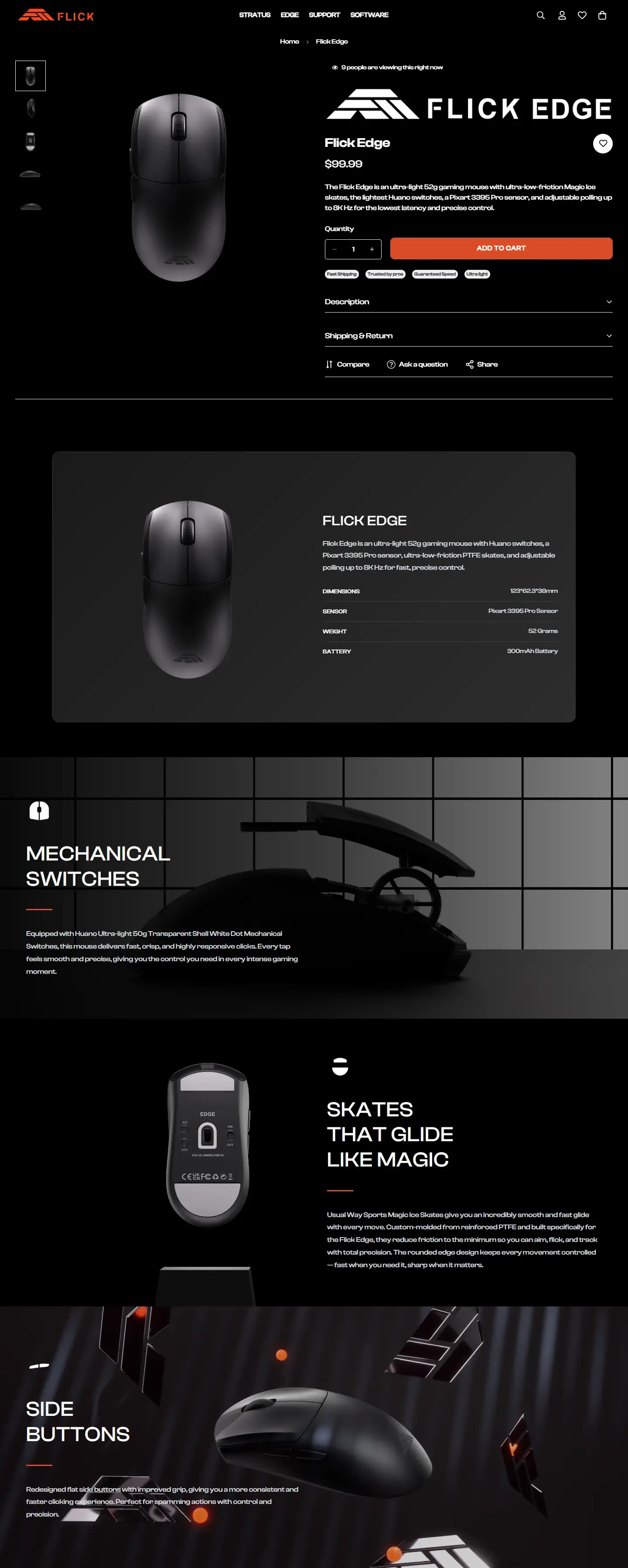 Flick Edge website on desktop, captured from the site